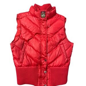 Triple Fat Goose Red Puffer Vest Women's Size XL Down Filled Quilted Snap Front